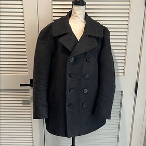 Classic Charcoal Double-Breasted U.S 740N Peacoat Jacket